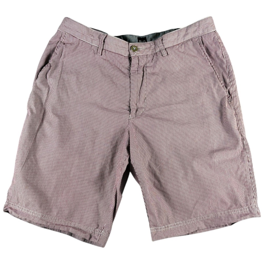 Hugo Boss Shorts Mens 30R Red White‎ Pinstripe Low Waist Stretch Regular Fit